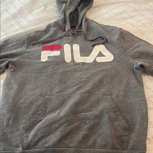 Fila Gray Sweatshirt Classic Pullover Hoodie